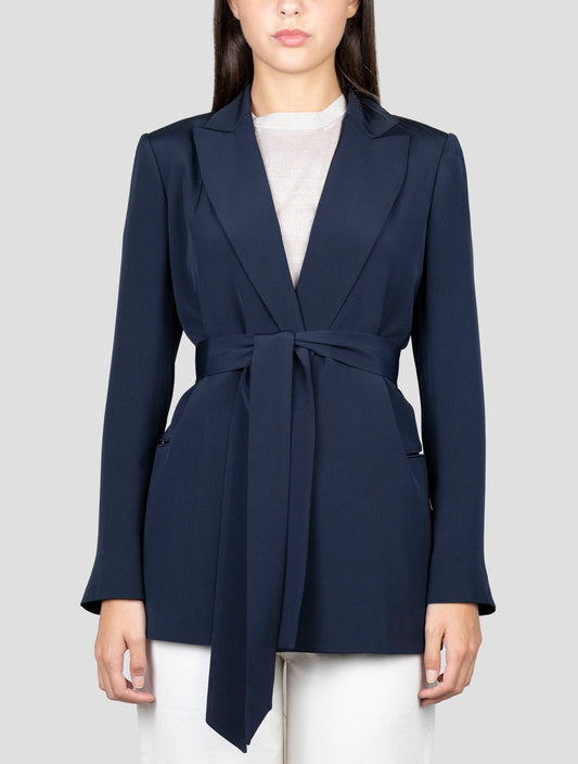 Kiton Blue Silk Blazer