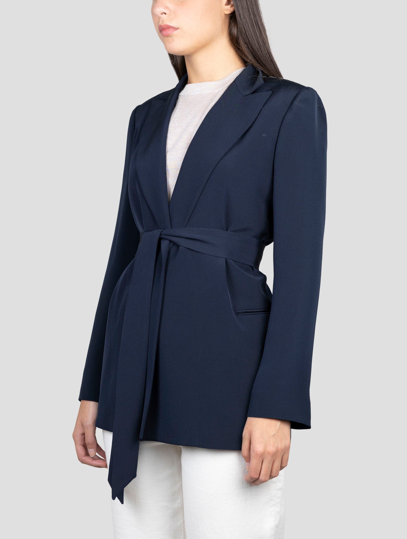 Kiton Blue Silk Blazer