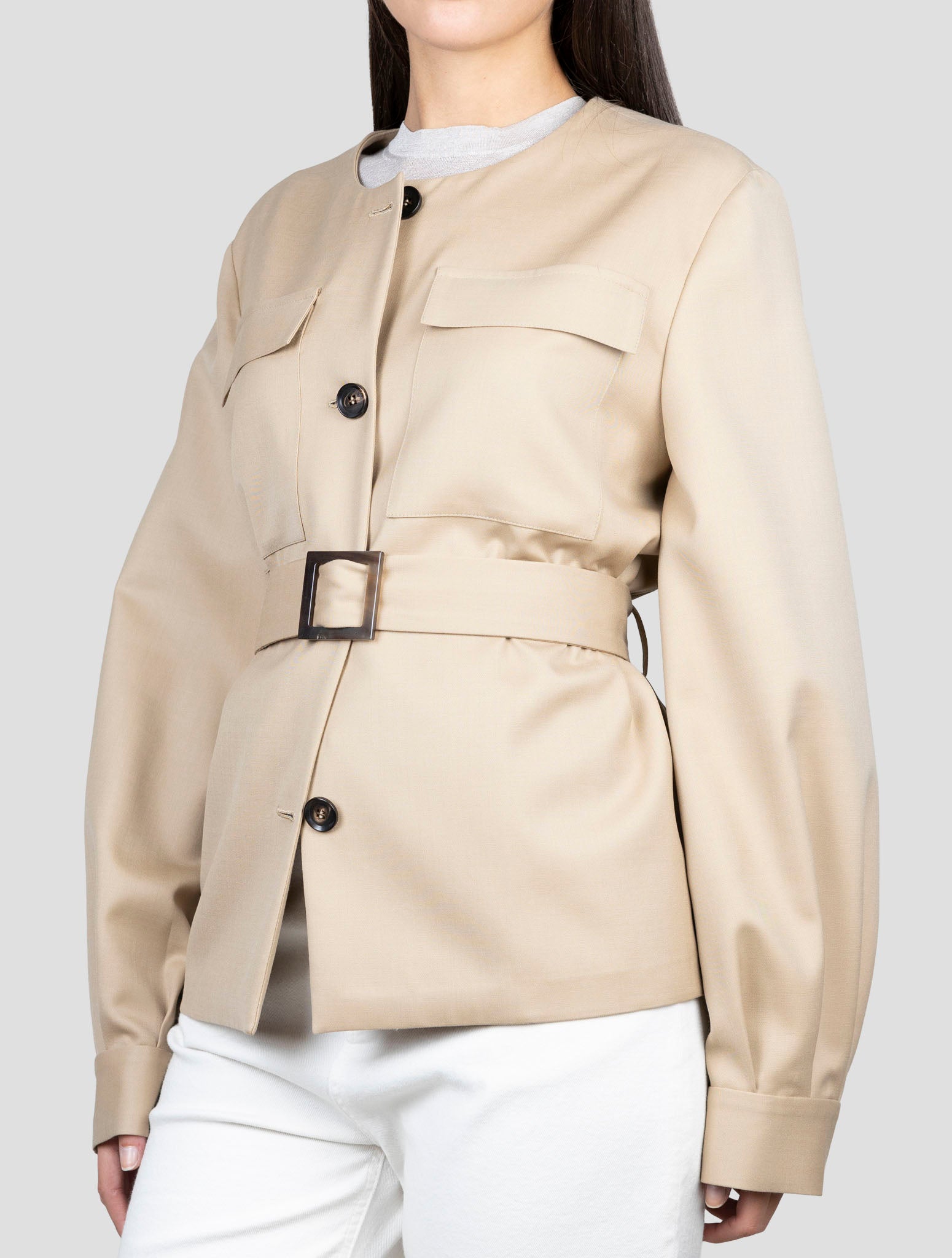 Kiton Brown Virgin Wool Ea Coat