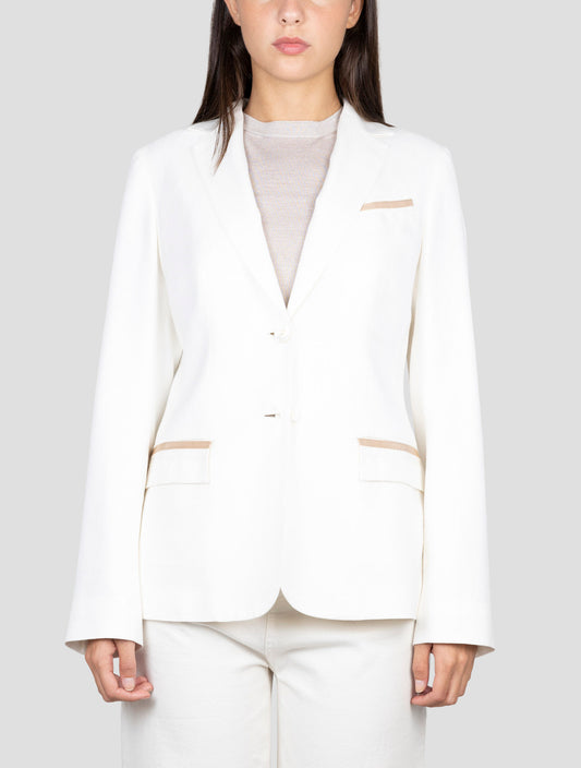 Kiton White Viscose Blazer