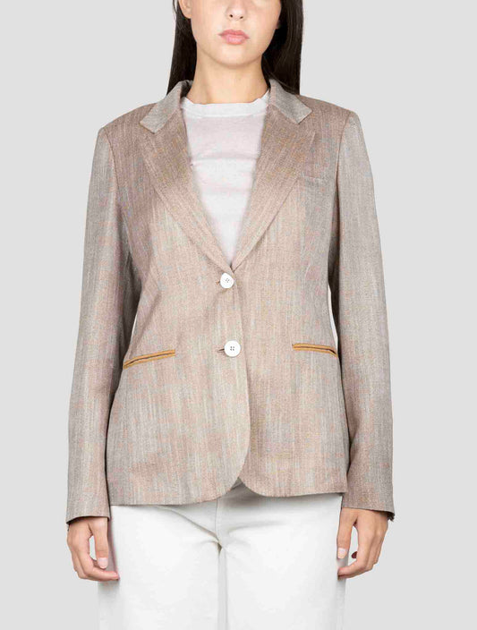 Kiton Brown Viscose Blazer