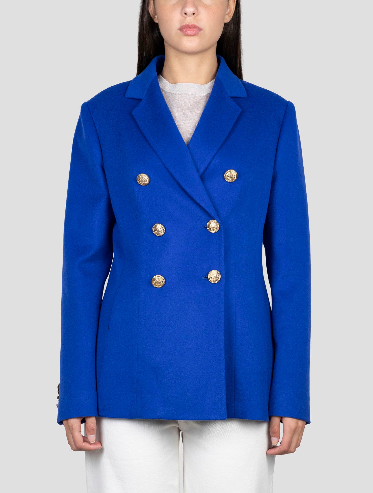 Kiton Blue Cashmere Double Breasted Blazer