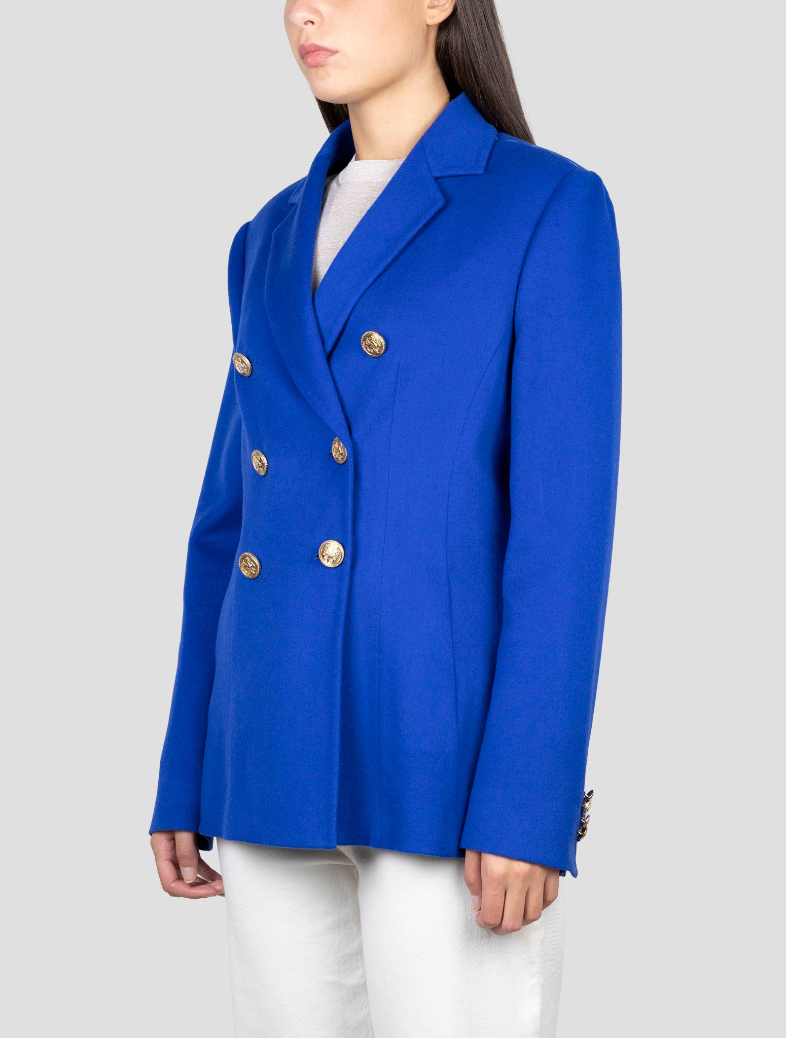 Kiton Blue Cashmere Double Breasted Blazer