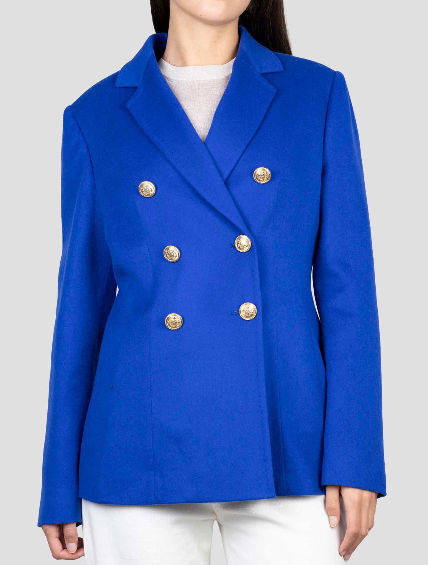 Kiton Blue Cashmere Double Breasted Blazer