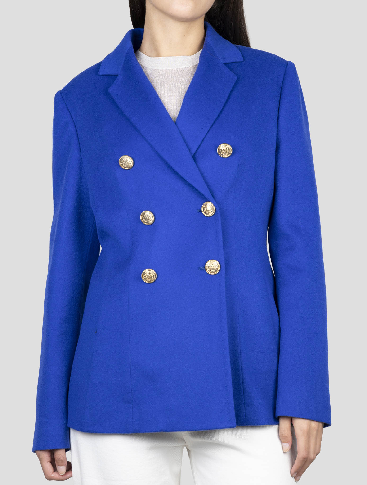 Kiton Blue Cashmere Double Breasted Blazer