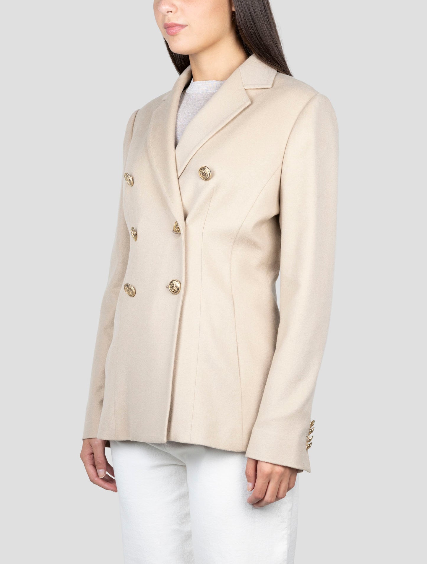 Kiton Brown Cashmere Double Breasted Blazer