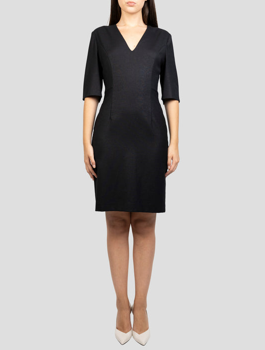 Kiton Black Wool Cashmere Pl Pa Ea Dress