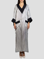 Kiton Black White Silk Dress