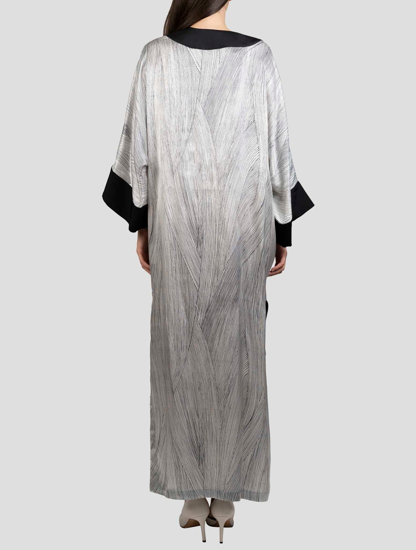 Kiton Black White Silk Dress