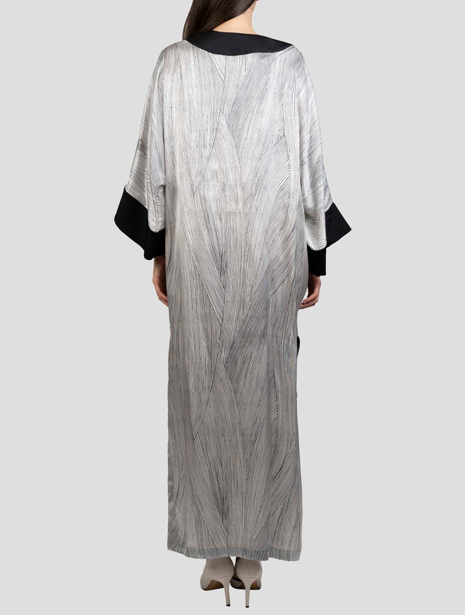 Kiton Black White Silk Dress