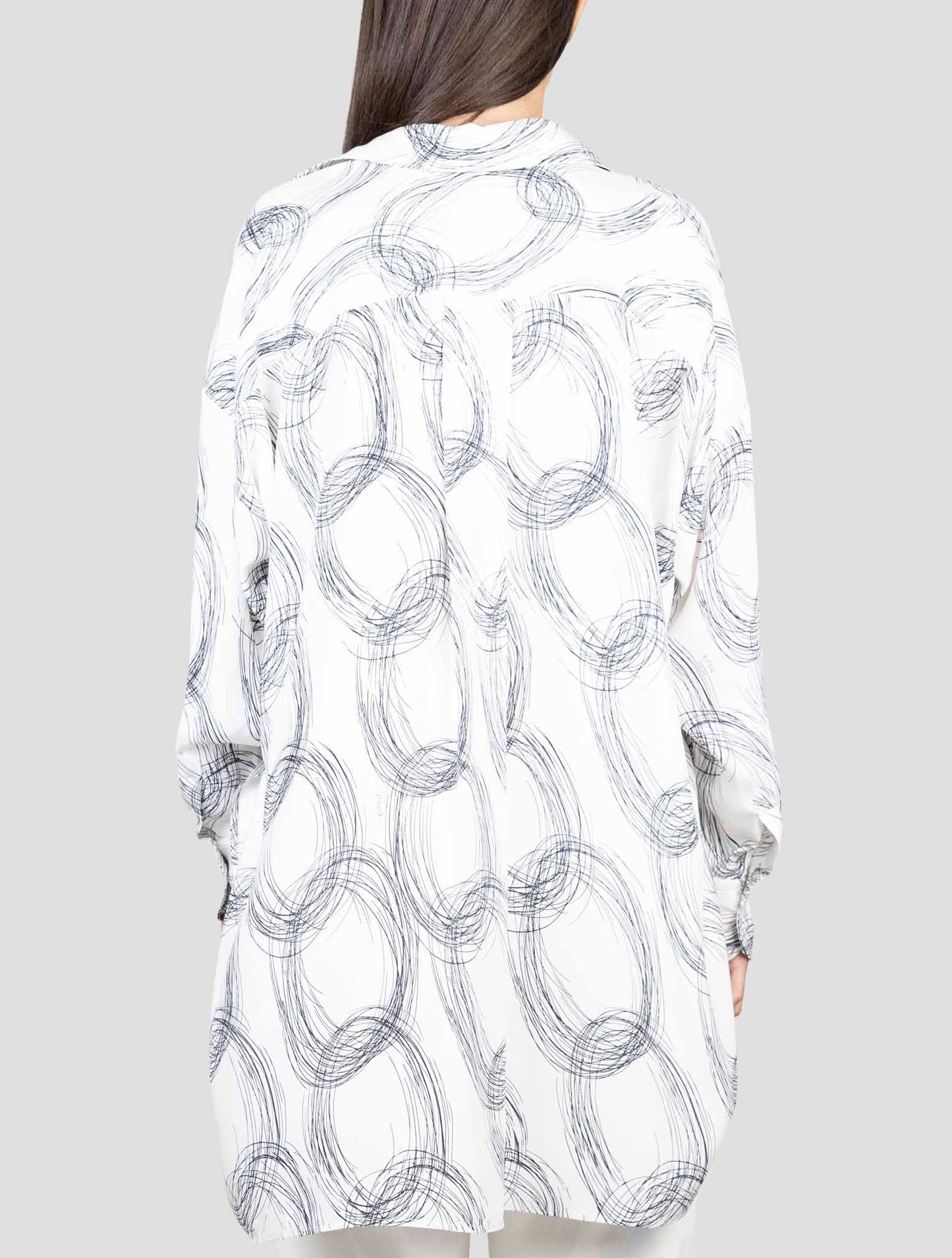 Kiton White Blue Silk Shirt