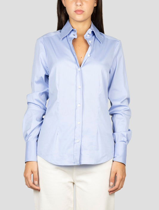 Kiton Blue Cotton Pa Ea Shirt