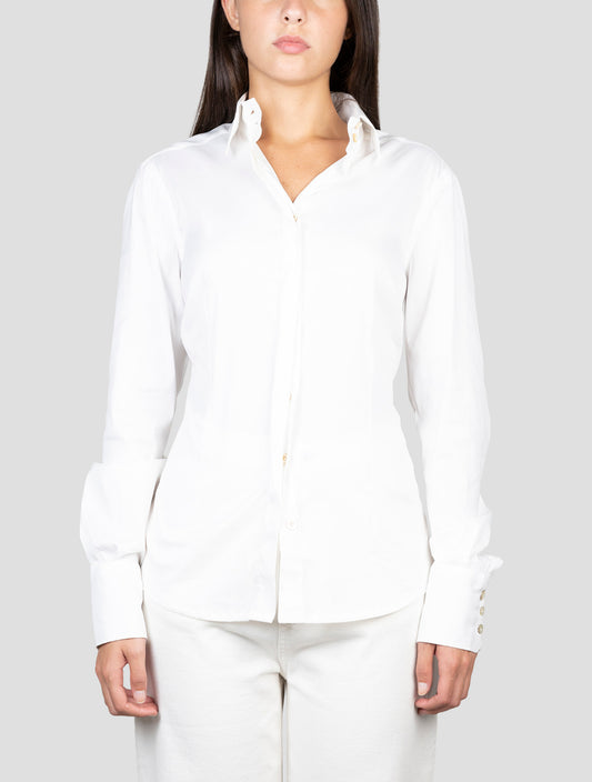 Kiton White Cotton Pa Ea Shirt