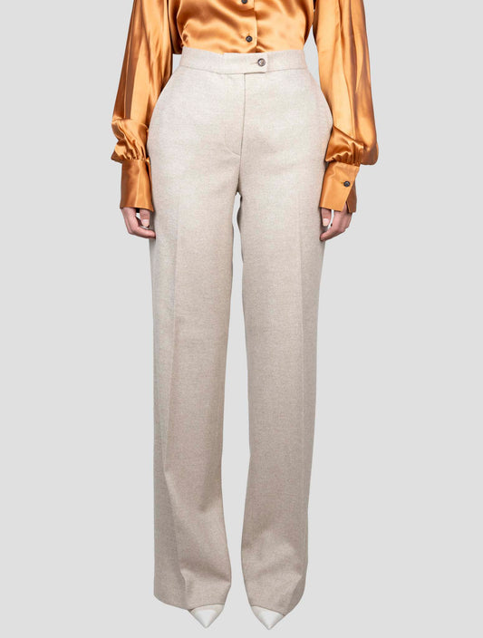 Kiton Beige Virgin Wool Cashmere Pants
