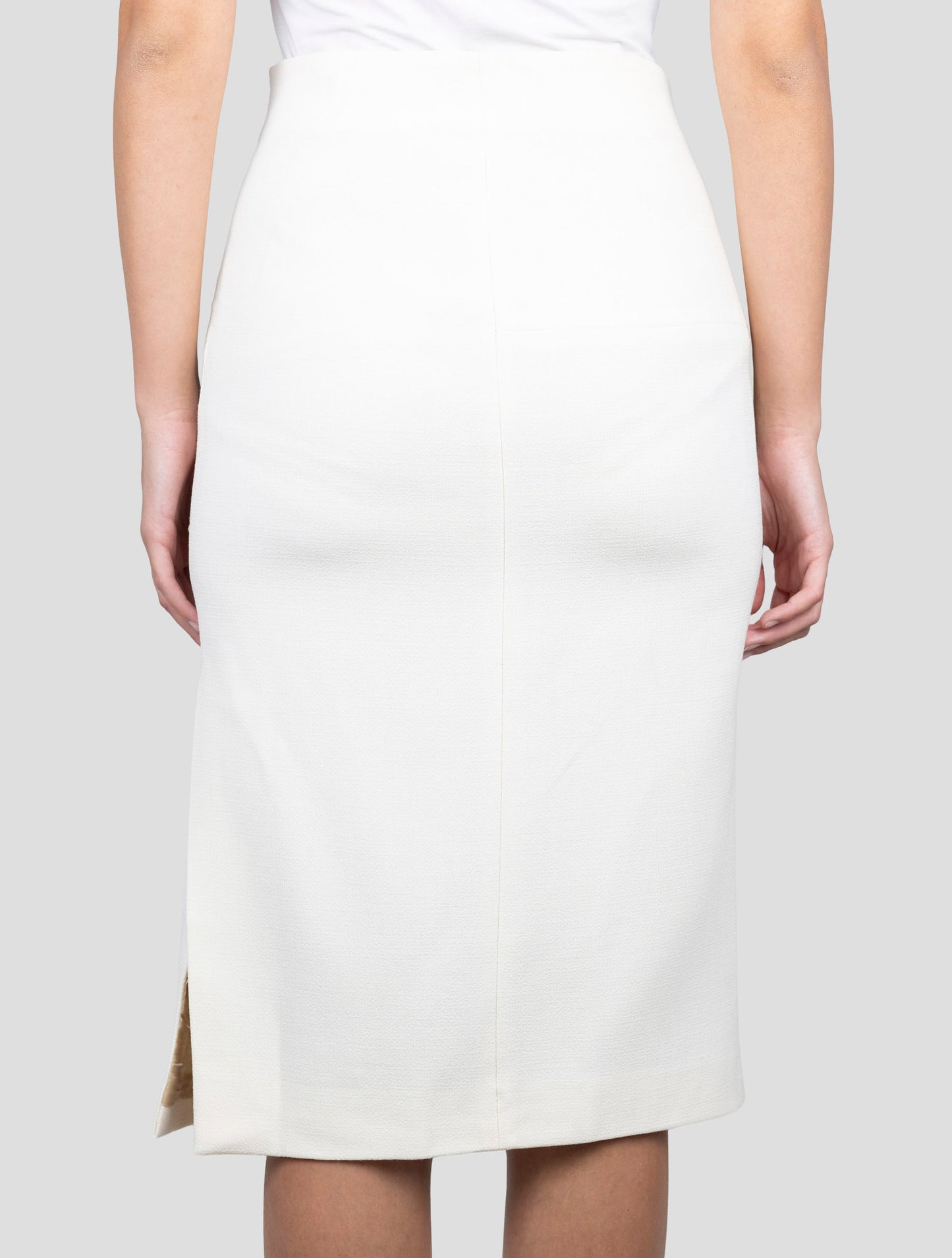 Kiton White Wool Skirt
