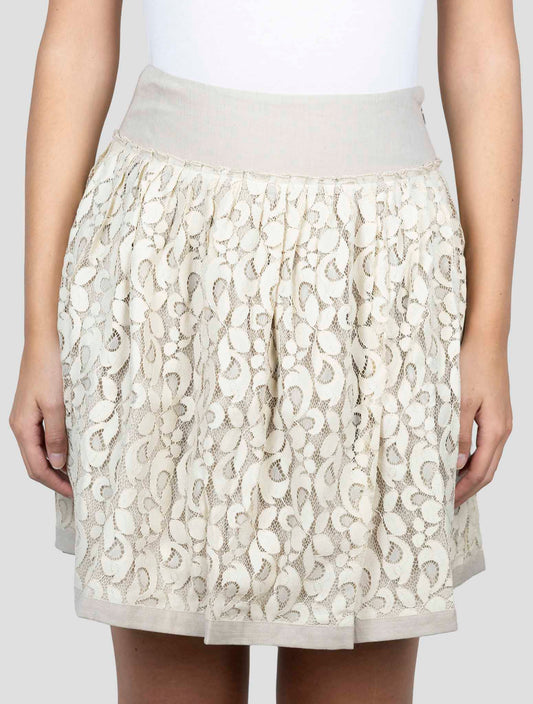 Kiton Beige Linen Viscose Ea Skirt