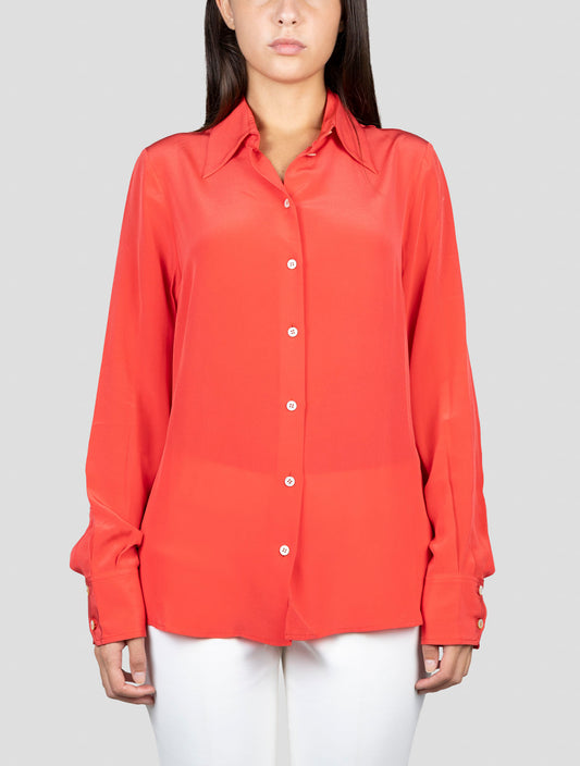 Kiton Red Silk Shirt