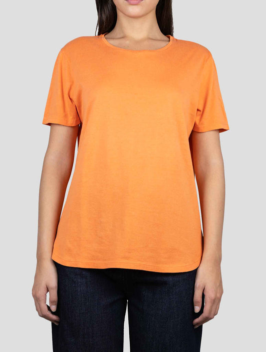 Kiton Orange Cotton Cashmere T-Shirt