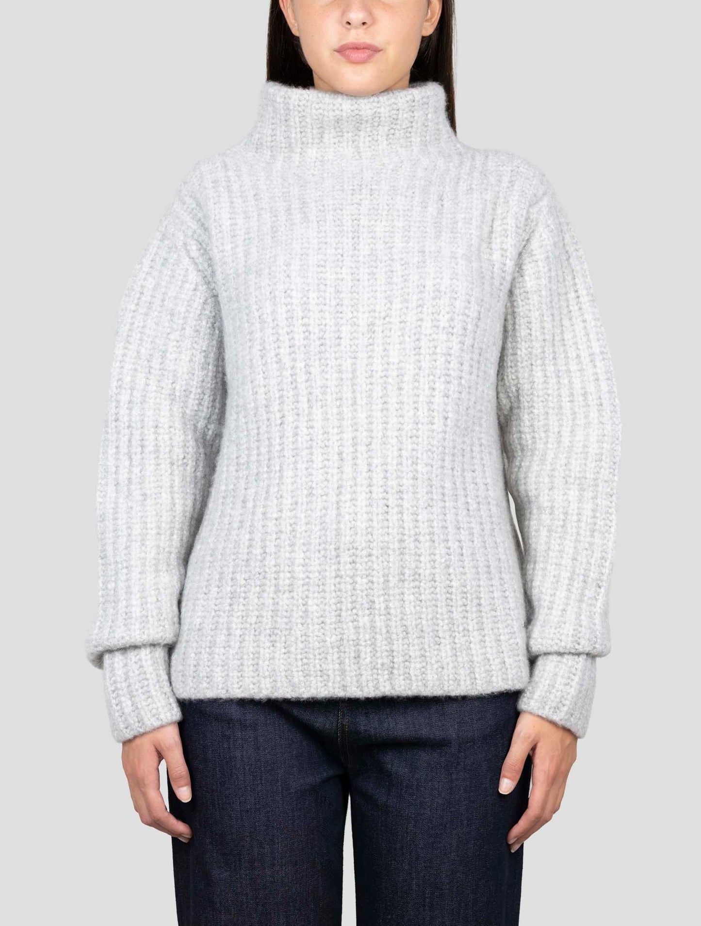 Kiton Gray Cashmere Silk Sweater Turtleneck