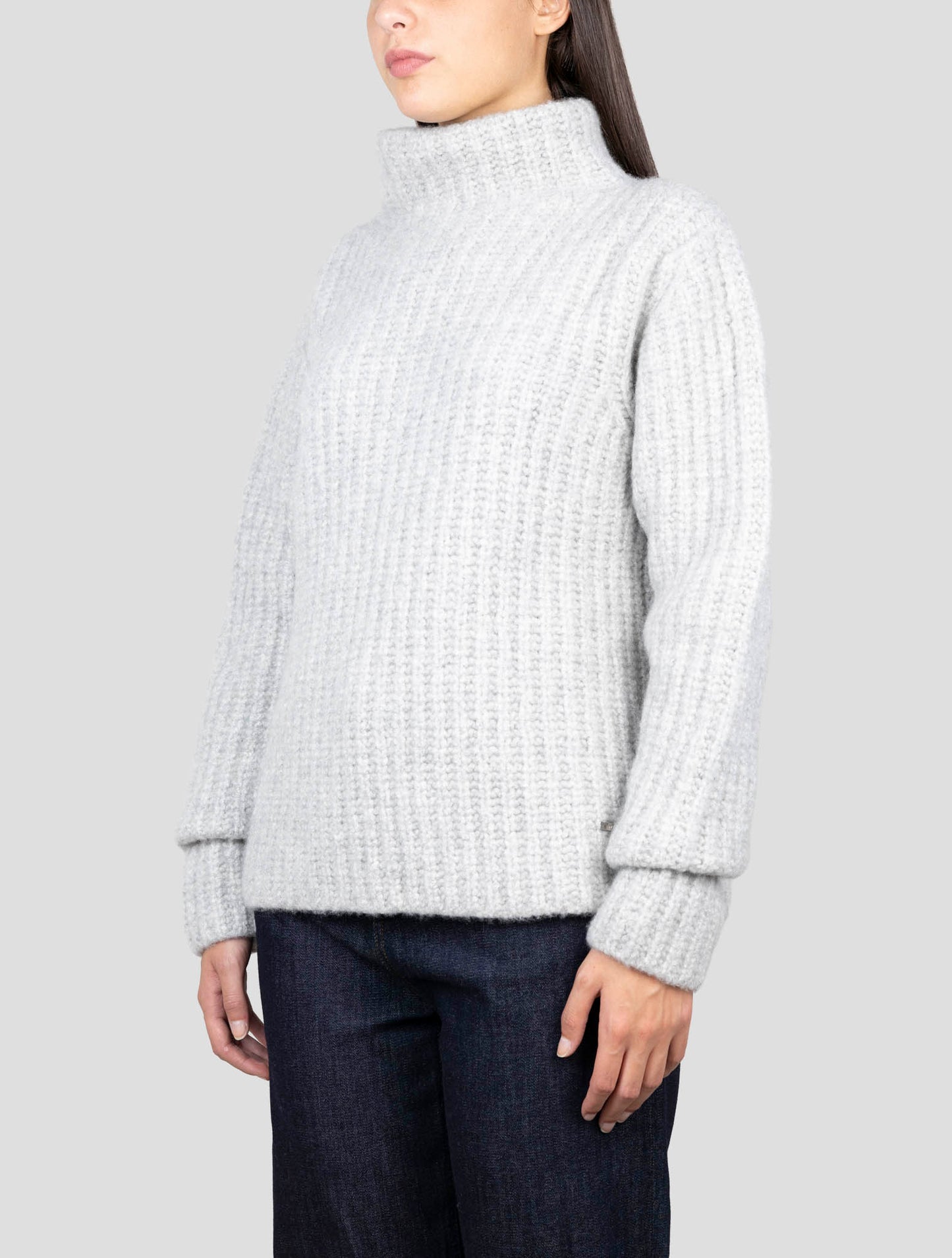 Kiton Gray Cashmere Silk Sweater Turtleneck