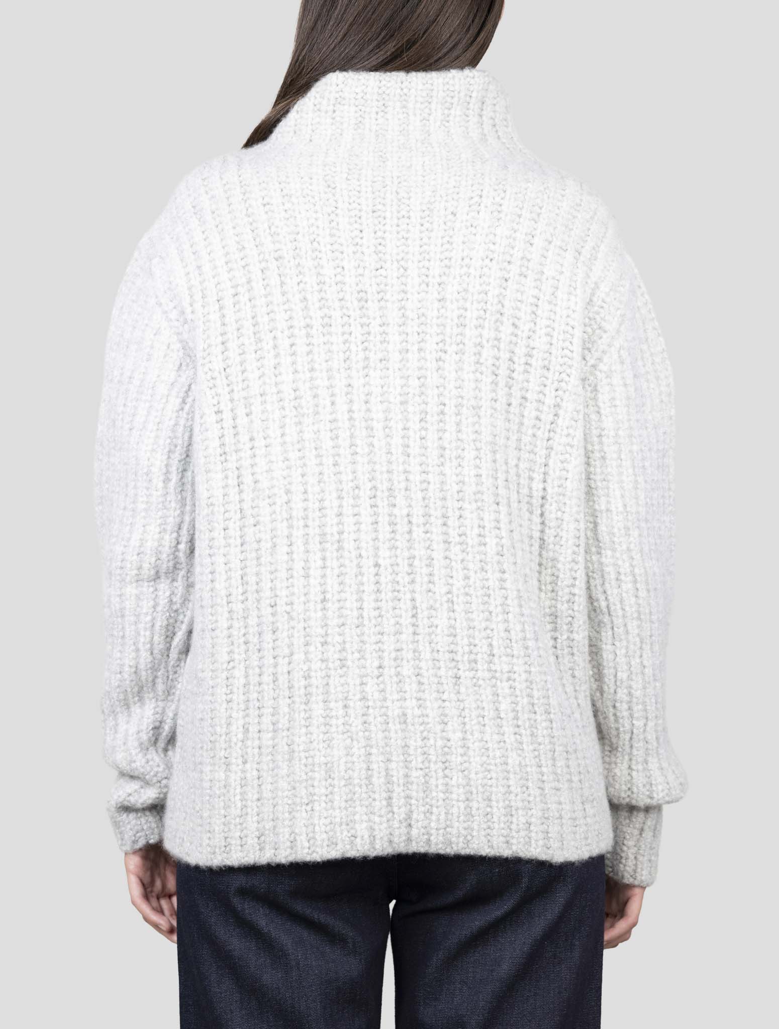 Kiton Gray Cashmere Silk Sweater Turtleneck