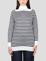 Kiton White Black Cashmere Silk Sweater Turtleneck