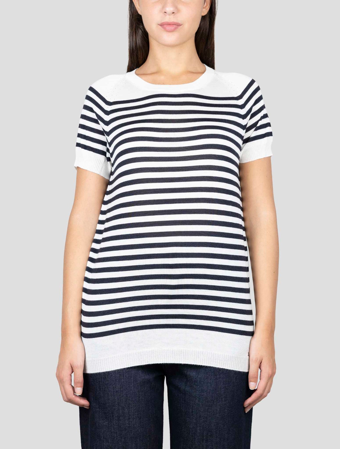 Kiton White Black Cashmere SilkT-Shirt