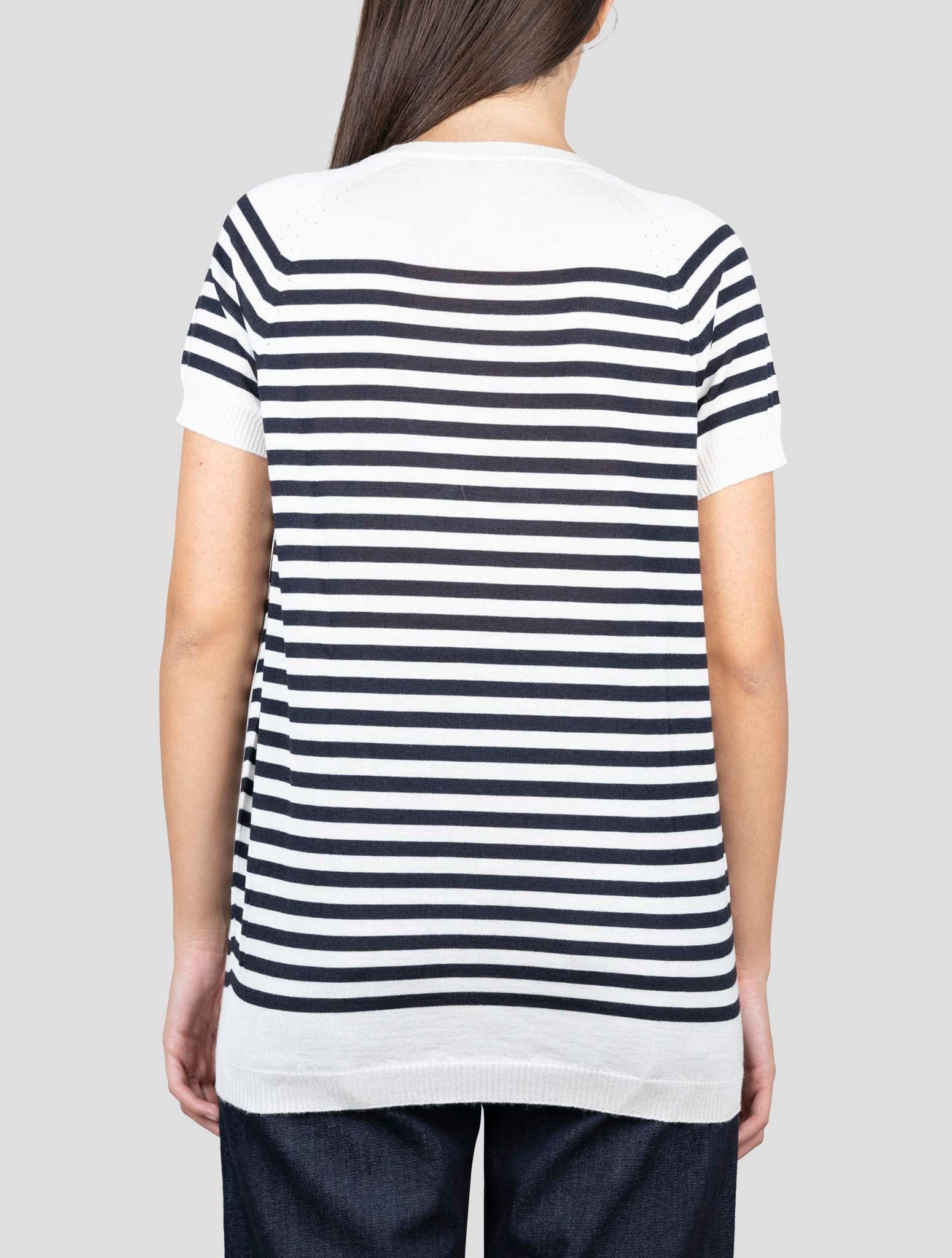 Kiton White Black Cashmere SilkT-Shirt