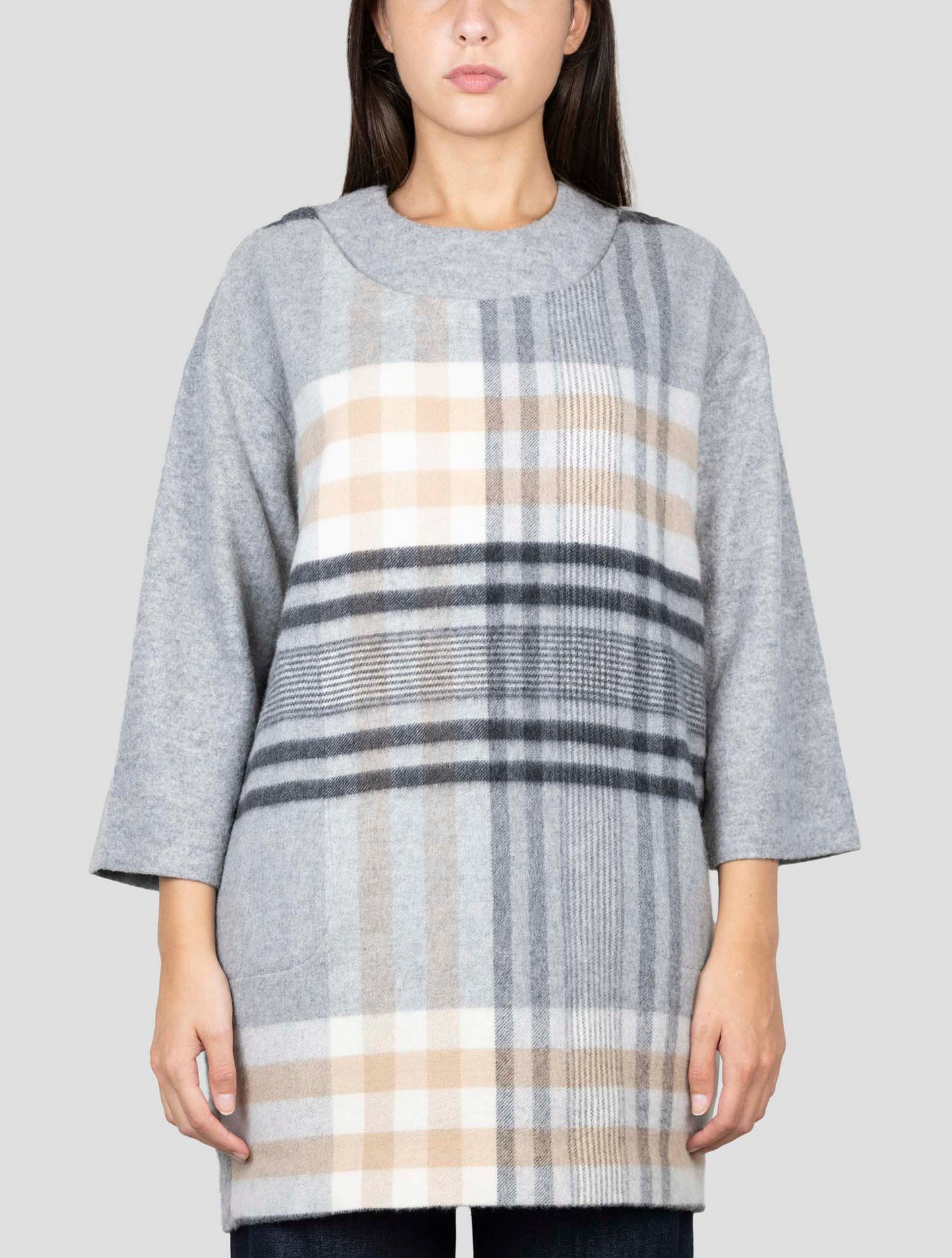 Kiton Blue White Cashmere Silk Sweater Turtleneck