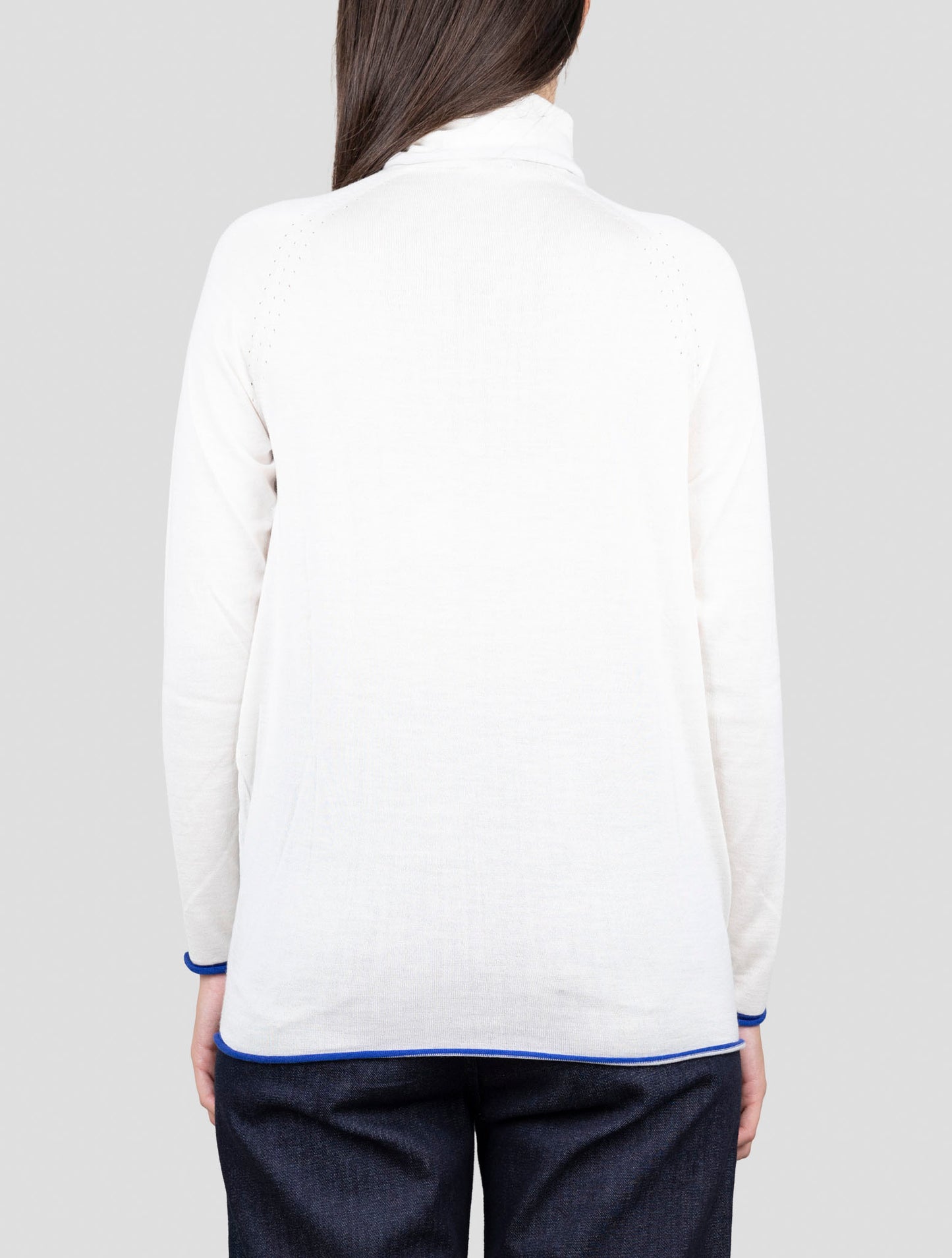 Kiton White Cashmere Silk Sweater Turtleneck
