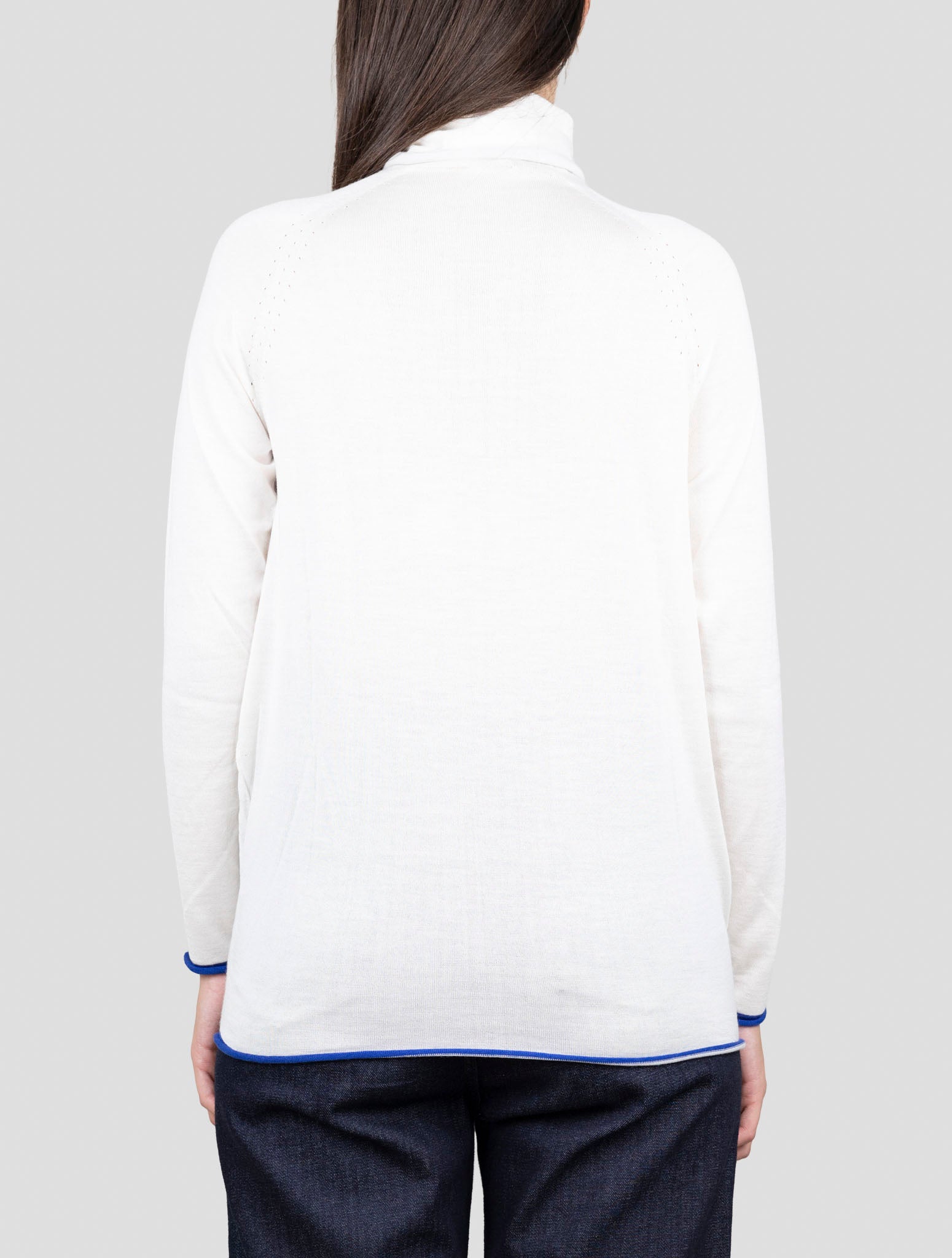 Kiton White Cashmere Silk Sweater Turtleneck