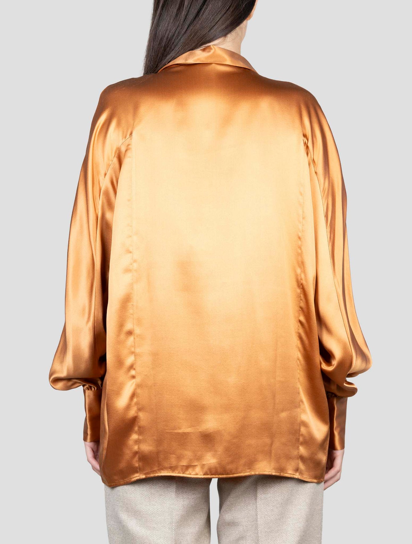 Kiton Bronze Silk Shirt