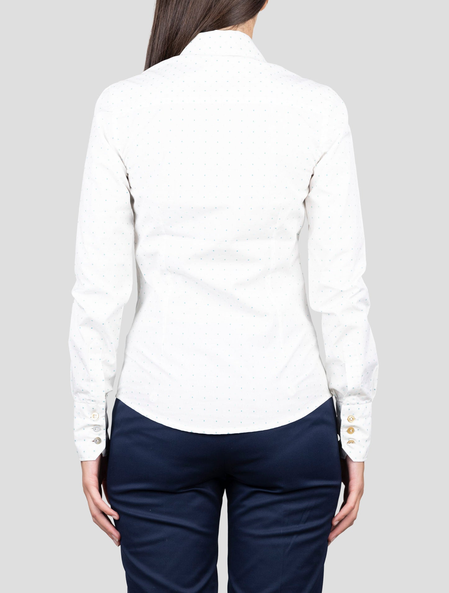 Kiton White Green Cotton Shirt