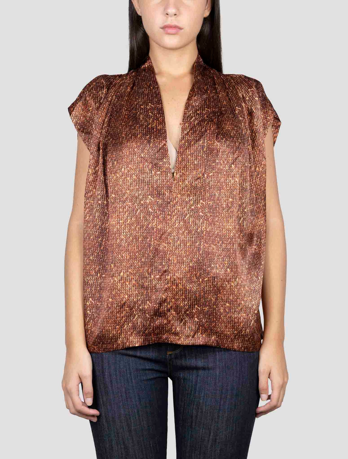 Kiton Brown Silk Shirt