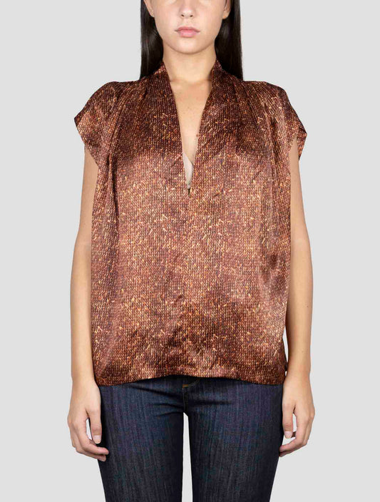 Kiton Brown Silk Shirt