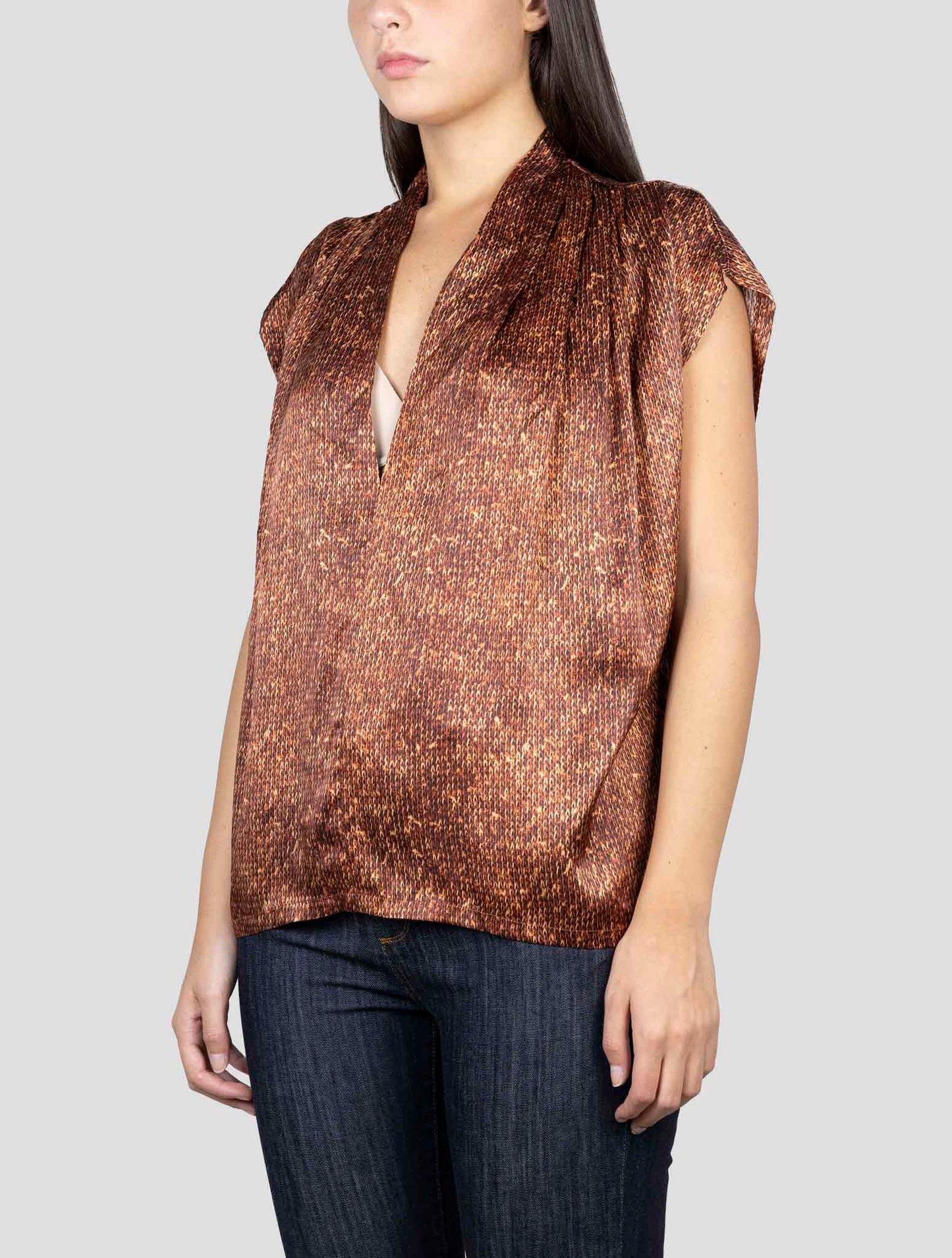 Kiton Brown Silk Shirt