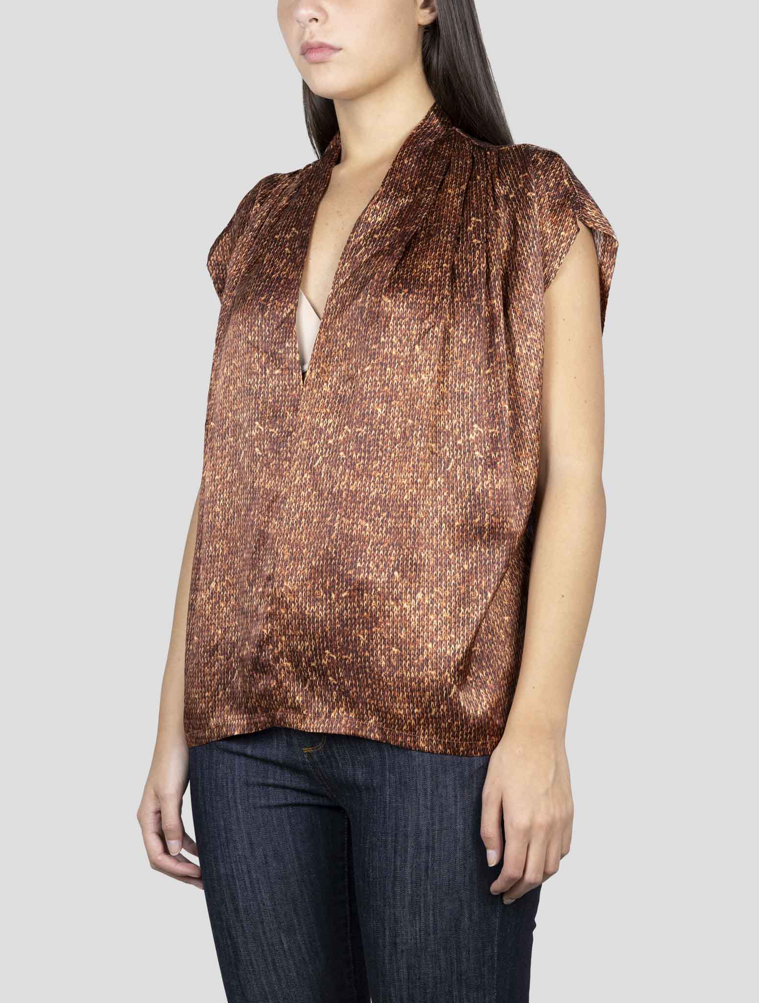 Kiton Brown Silk Shirt