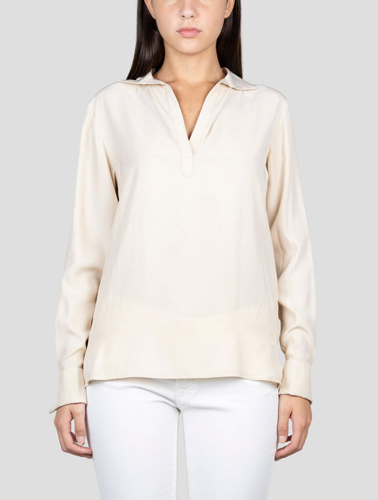 Kiton Beige Silk Shirt