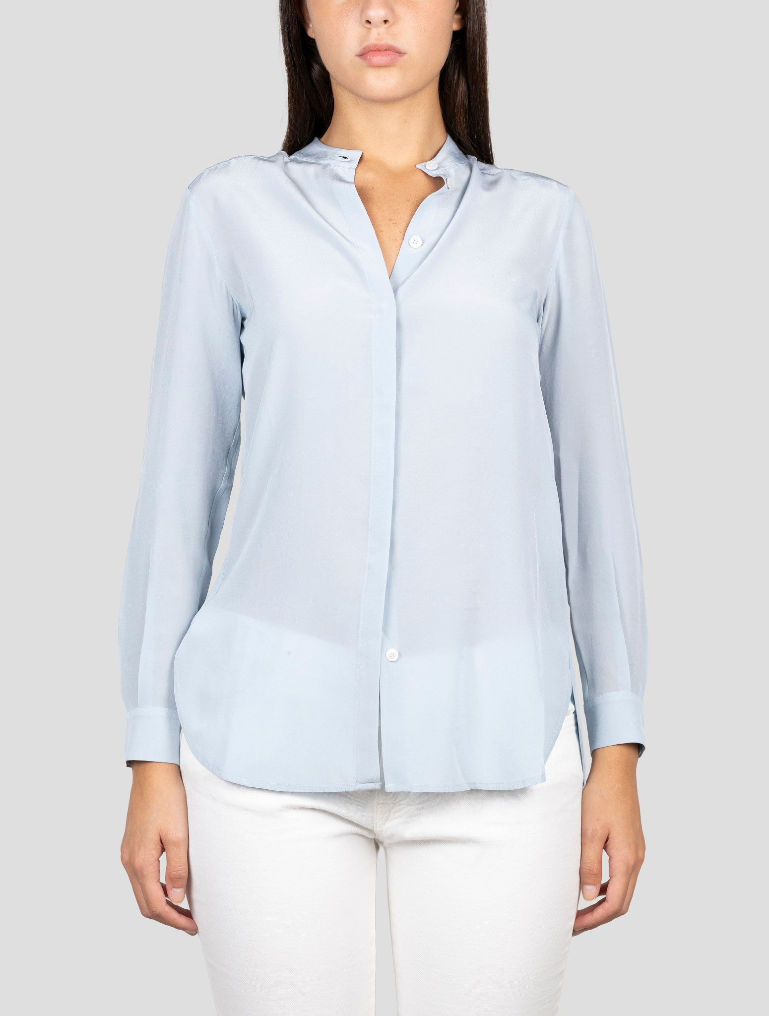 Kiton Light Blue Silk Shirt