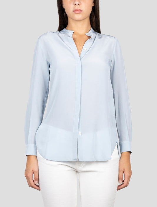 Kiton Light Blue Silk Shirt