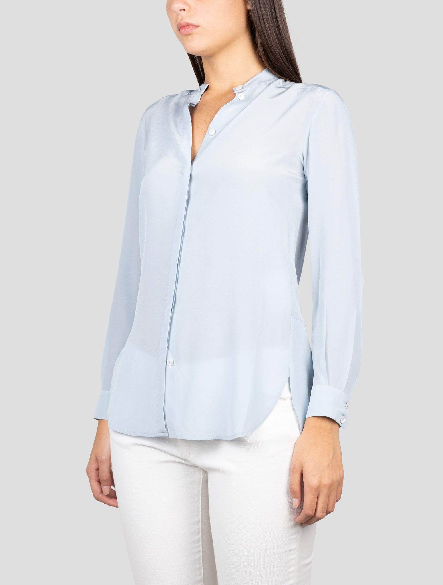 Kiton Light Blue Silk Shirt