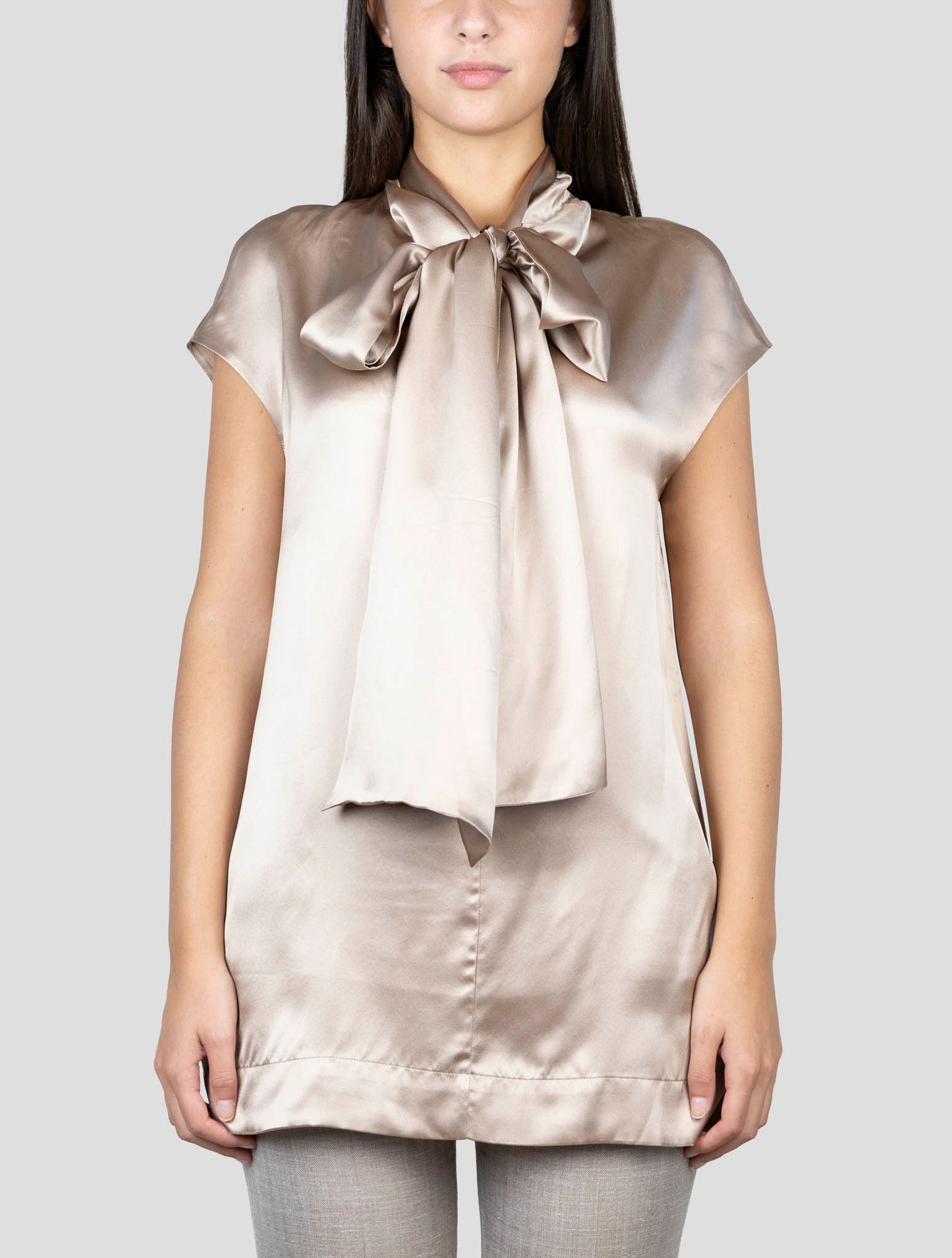 Kiton Bronze Silk Shirt