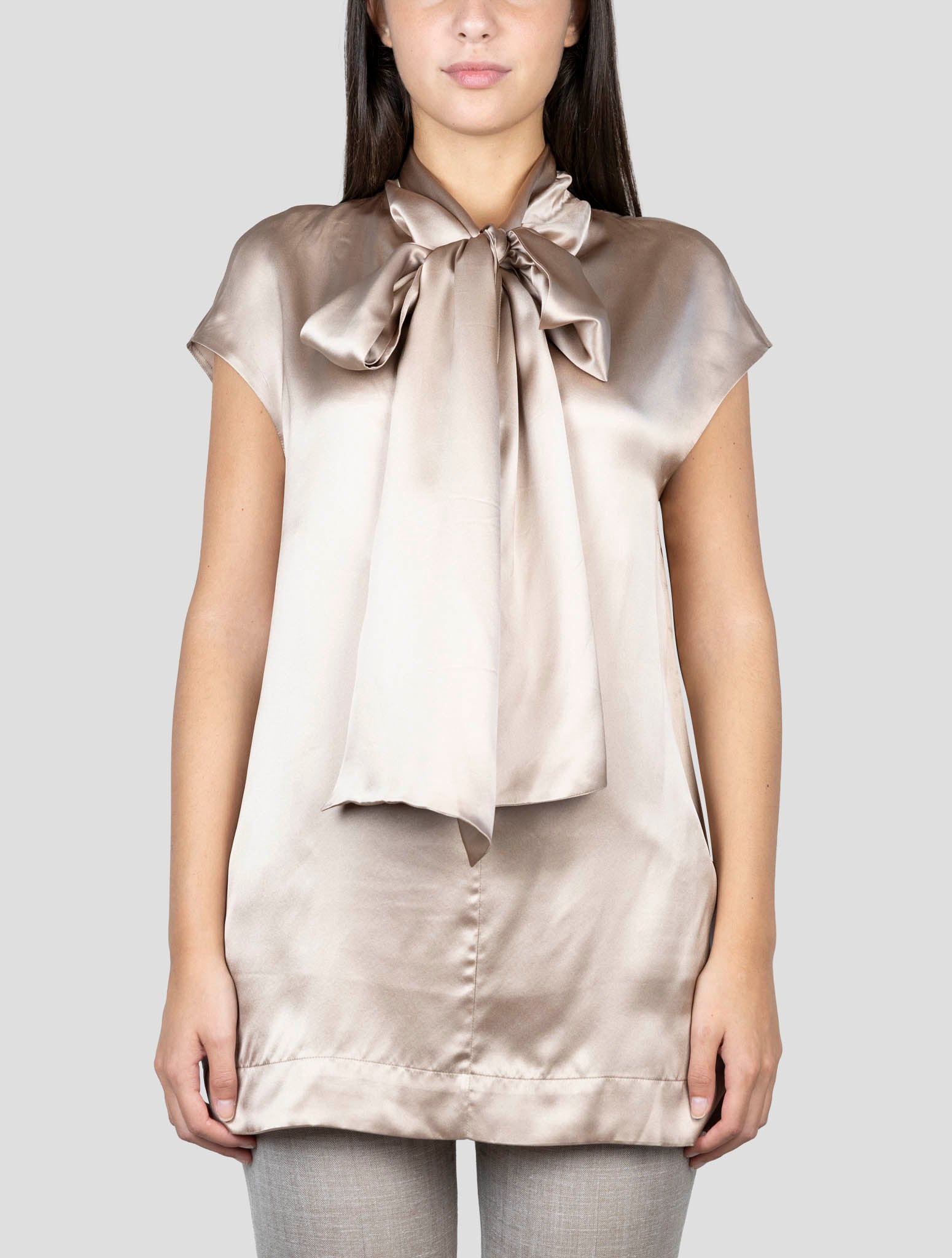 Kiton Bronze Silk Shirt