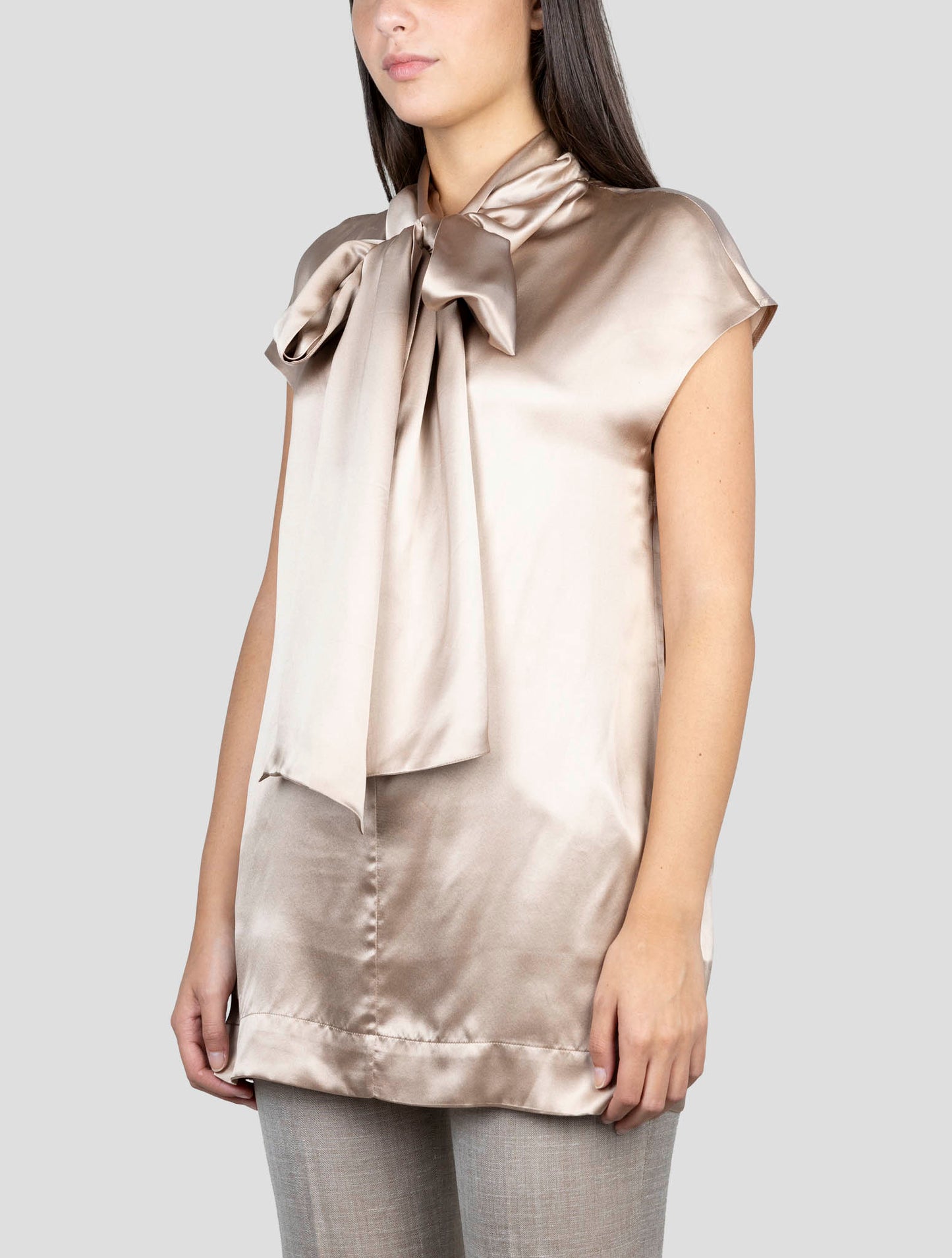 Kiton Bronze Silk Shirt