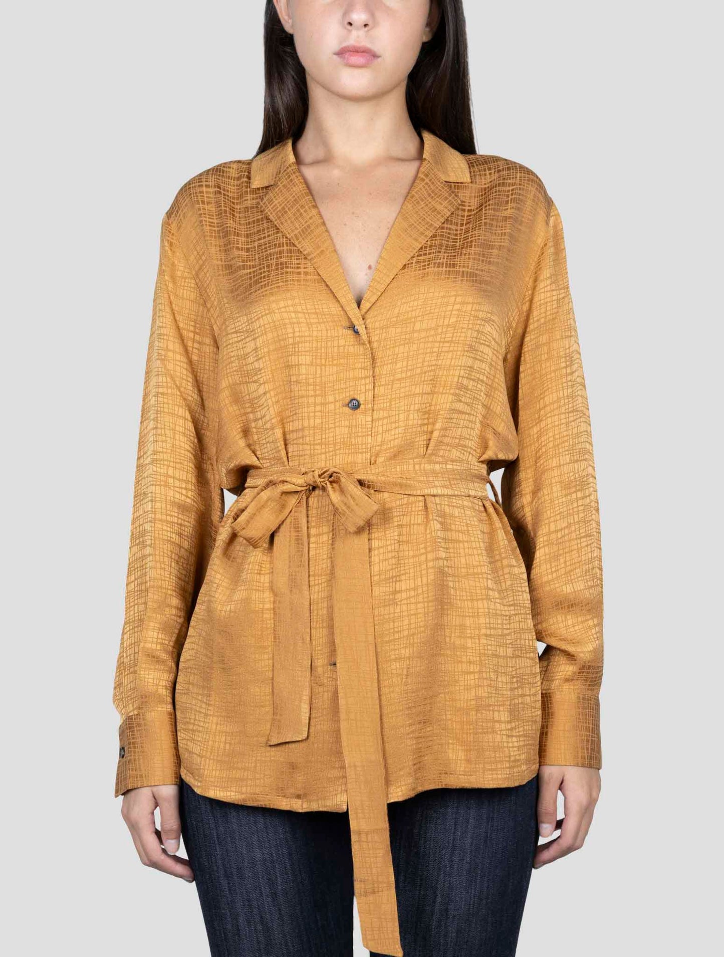 Kiton Brown Silk Shirt