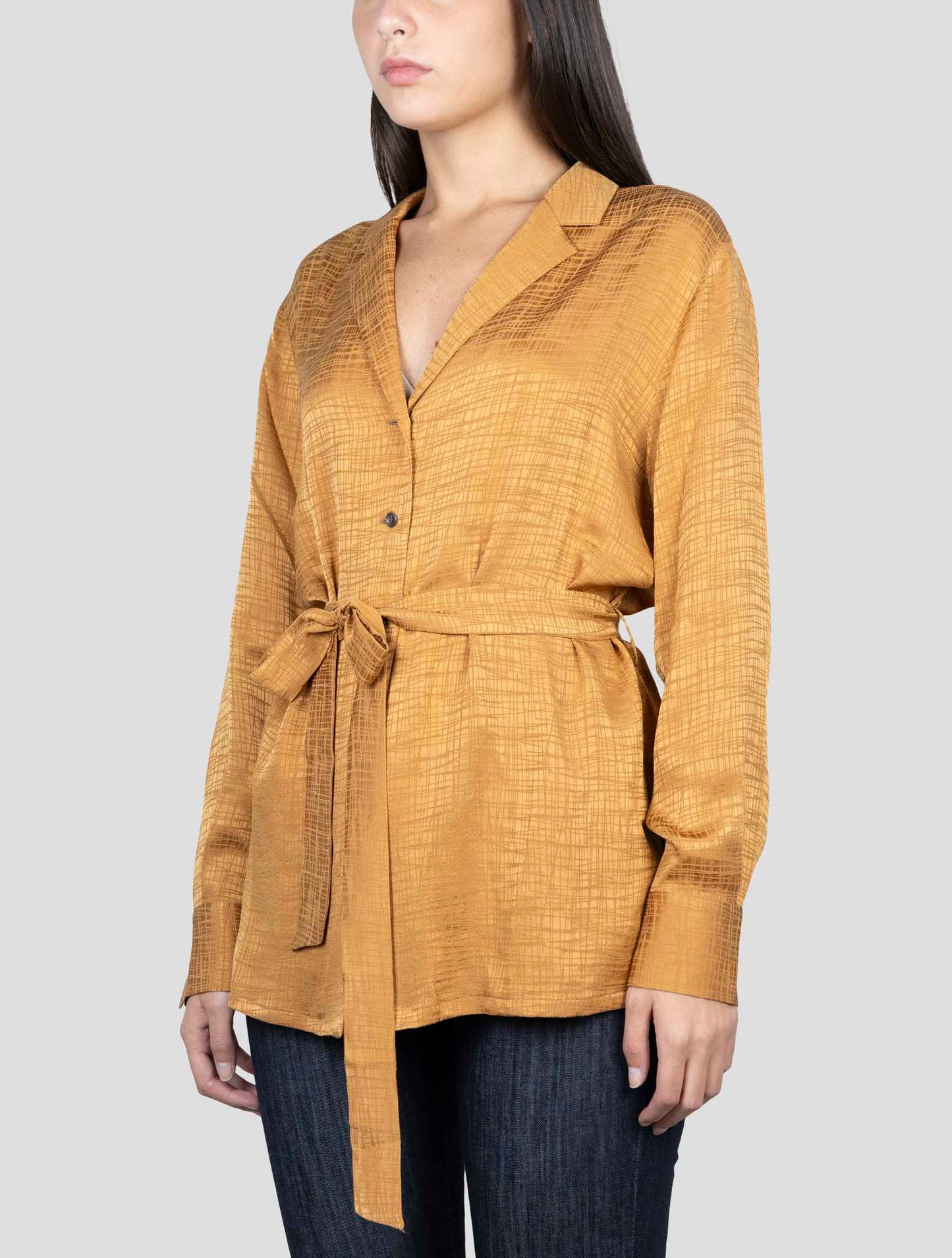 Kiton Brown Silk Shirt