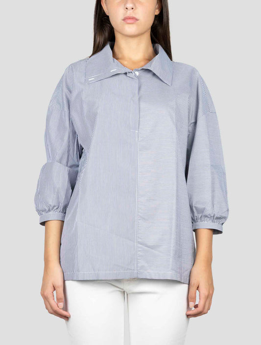 Kiton Blue White  Cotton Shirt