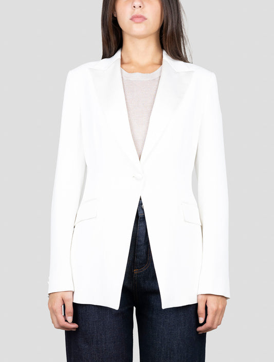 Kiton White Viscose Acetate Ea Blazer