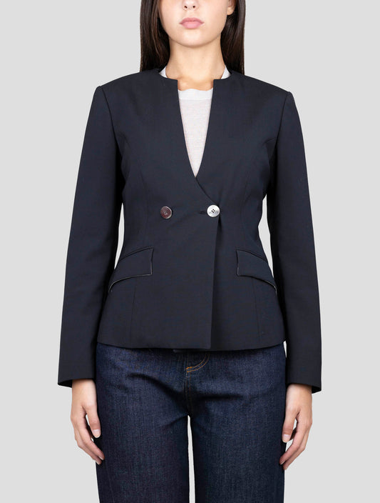 Kiton Black Virgin Wool Ea Blazer