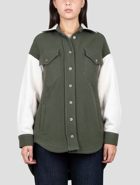 Kiton White Gray Wool Coat